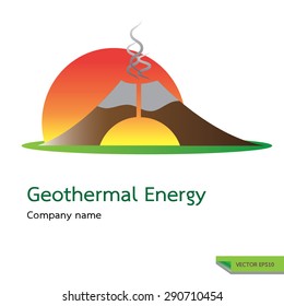 vector icon made from geothermal symbols. geothermal energy logo design concept.