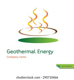 vector icon made from geothermal symbols. geothermal energy logo design concept.