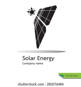 vector icon made from photovoltaic module  symbols. solar energy logo design concept.