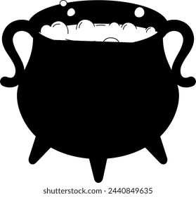 Vector icon of a magic cauldron for Halloween, children´s style.