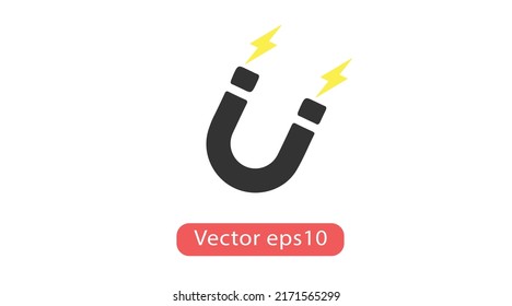 Vector icon of magnet. Modern trendy vector icon of magnet isolated on white background. Magnet vector illustration. Magnetic force sign.