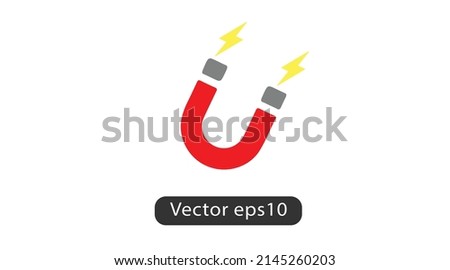 Vector icon of magnet. Modern trendy vector icon of magnet isolated on white background. Magnet vector illustration. Magnetic force sign.