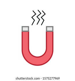 vector icon of magnet symbol formed with simple shapes
