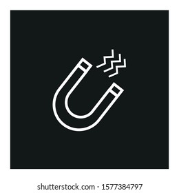 vector icon of magnet symbol formed with simple shapes