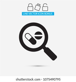 Vector icon magnifier 10 EPS