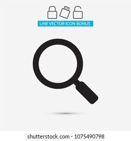Vector icon magnifier 10 EPS