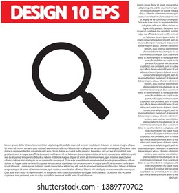 Vector icon magnifier 10 EPS . Lorem Ipsum Illustration design