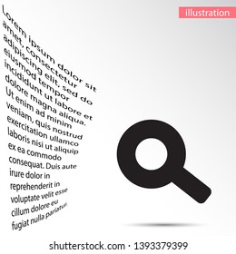 Vector icon magnifier 10 EPS . Lorem Ipsum Illustration design