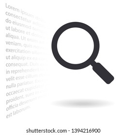 Vector icon magnifier 10 EPS . Lorem Ipsum Illustration design