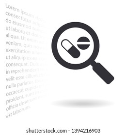 Vector icon magnifier 10 EPS . Lorem Ipsum Illustration design