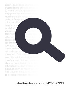 Vector icon magnifier 10 EPS . Lorem Ipsum Illustration design