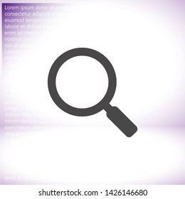 Vector icon magnifier 10 EPS . Lorem Ipsum Illustration design