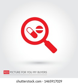 Vector icon magnifier 10 EPS . Lorem Ipsum Illustration design