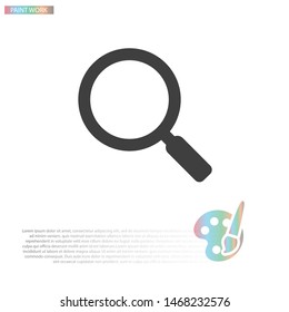 Vector icon magnifier 10 EPS . Lorem Ipsum Illustration design
