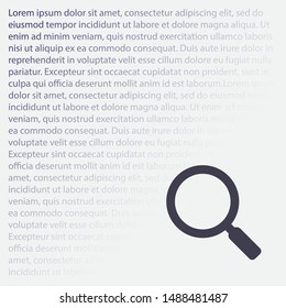 Vector icon magnifier 10 EPS . Lorem Ipsum Illustration design