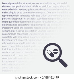 Vector icon magnifier 10 EPS . Lorem Ipsum Illustration design
