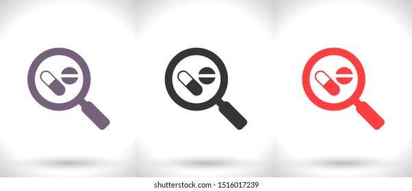 Vector icon magnifier 10 EPS . Lorem Ipsum Illustration design