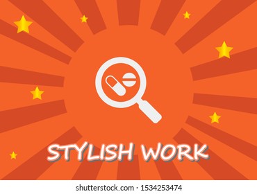 Vector icon magnifier 10 EPS . Lorem Ipsum Illustration design