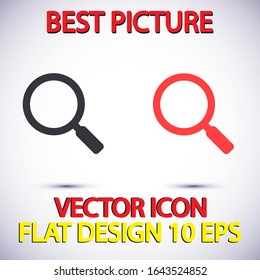Vector icon magnifier 10 EPS . Lorem Ipsum Illustration design