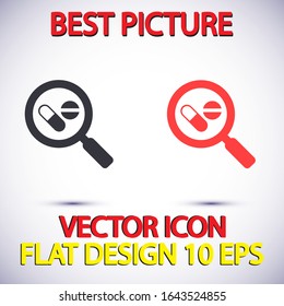 Vector icon magnifier 10 EPS . Lorem Ipsum Illustration design