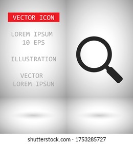 Vector icon magnifier 10 EPS . Lorem Ipsum Illustration design