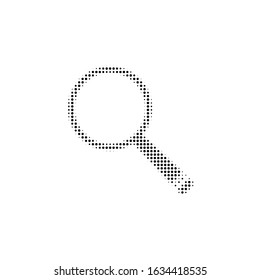 vector icon magnifier in halftone