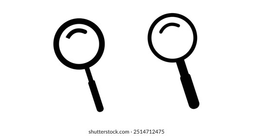 vector icon of magnifying glass for research. research icon. magnifying glass icon.
