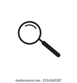 vector icon of magnifying glass for research. research icon.