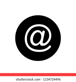 At vector icon, mail symbol. Simple, flat design for web or mobile app