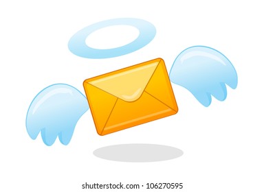 vector icon mail and wings