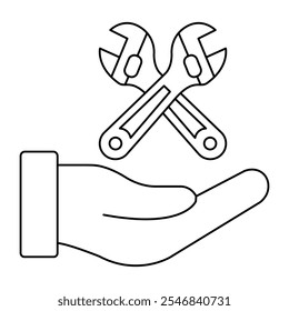 Icono de Vector para Maintenance Analytics Insights. Llave inglesa con gráfico para soluciones basadas en condiciones.