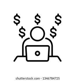 Vector icon for making money