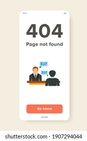 Vector icon of male candidate having job interview with employer. Interview, negotiation, debate. Head hunting concept. Can be used for topics like business, politics, employment