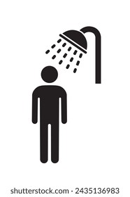 Vector icon of a male shower room