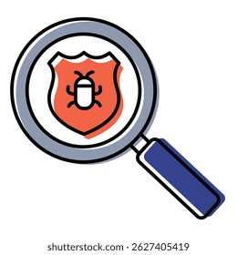 Ícone de vetor de proteção contra vírus de malware para segurança cibernética e prevenção de ameaças