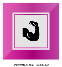 Vector icon of man arm silhouette showing biceps muscle