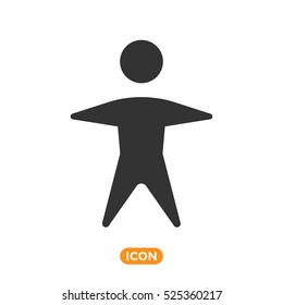Vector Icon of Man. Black stickman