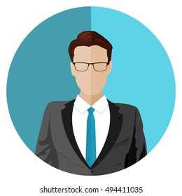 Vector icon of man in business suit