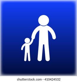 Vector icon, man and child.