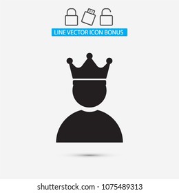 Vector icon man crown 10 EPS