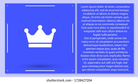 Icono vector corona 10 EPS. Lorem Ipsum Diseño de ilustración