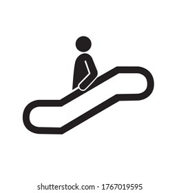 Vector icon of a man on an escalator