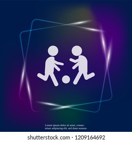 Vector icon man playing ball. Soccer player. Football player neon light. Layers grouped for easy editing illustration. For your design.