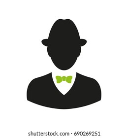 Vector icon man in retro style for websites and mobile isolated on white background