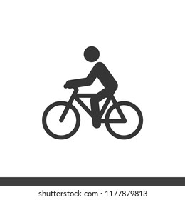 Vector icon man riding bike flat style