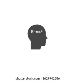 Vector icon man thinks. Geometric Formula and Problem Solving on a white background. Layers grouped for easy editing illustration. For your design