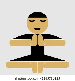 vector icon of man who is meditating