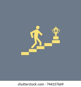 Vector icon of Man & Winning Trophy. Eps-10.