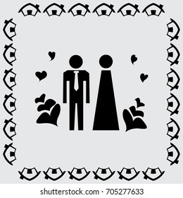 Vector icon with man and woman
