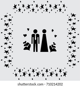 Vector icon with man and woman